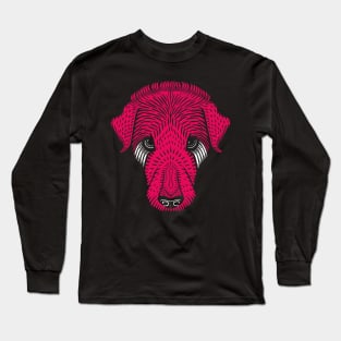 Vintage dog head - magenta Long Sleeve T-Shirt